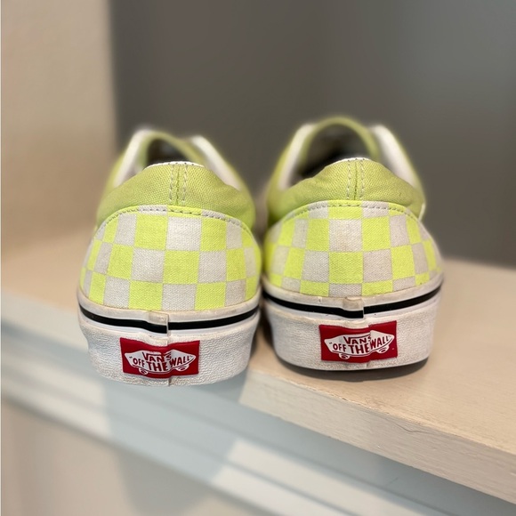 Vans era checkerboard neon green canvas casual shoes woman size 8 Youth Sz 6.5 - Picture 4 of 9